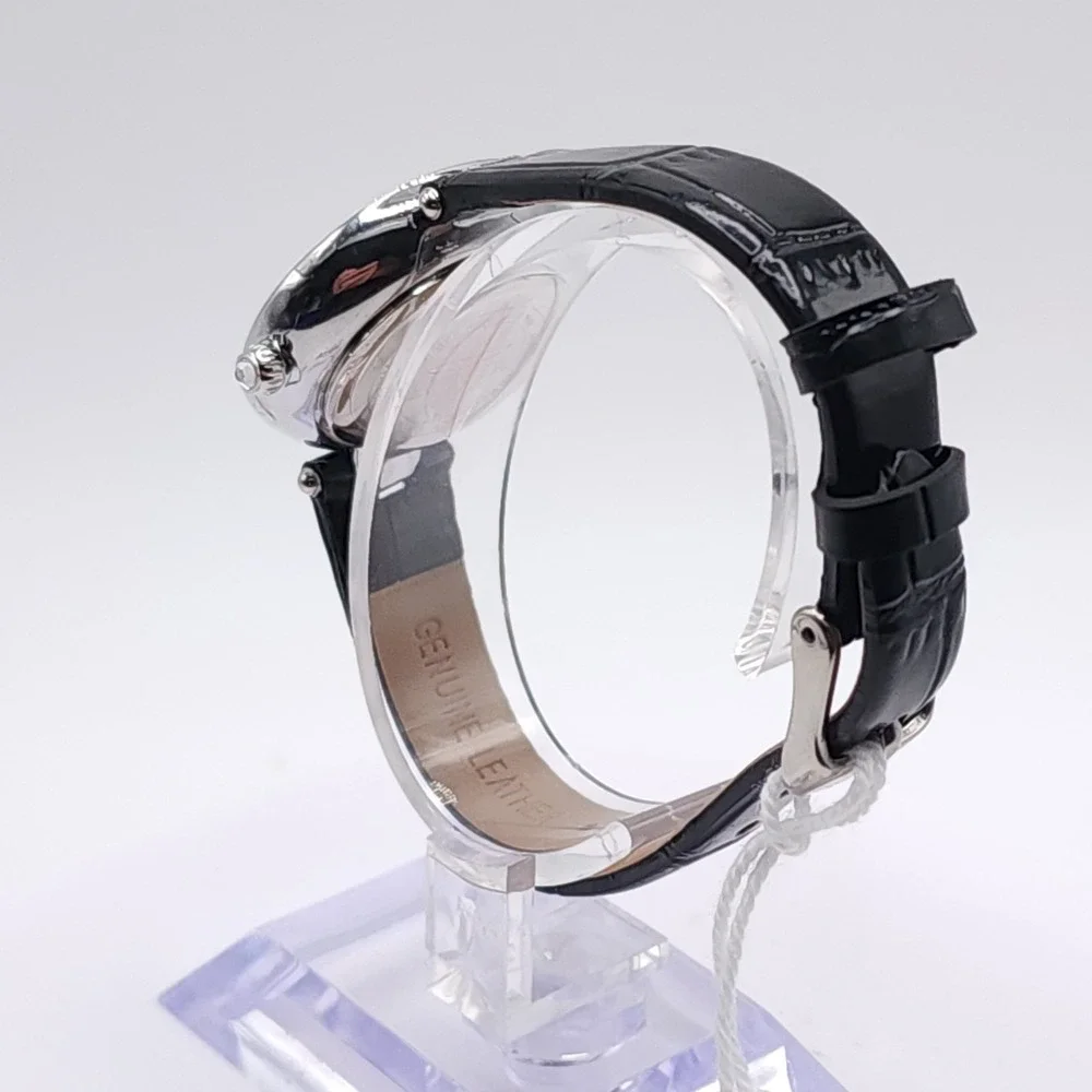 Invicta Celestial 70351 Womens Watch Silver Crystal Black Leather 30mm NEW